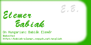 elemer babiak business card