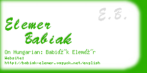 elemer babiak business card